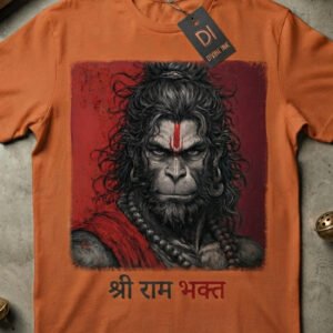 Shree Ram Bhakt Hanuman Premium Printed T-Shirt | Bajrangbali Devotional Graphic Tee