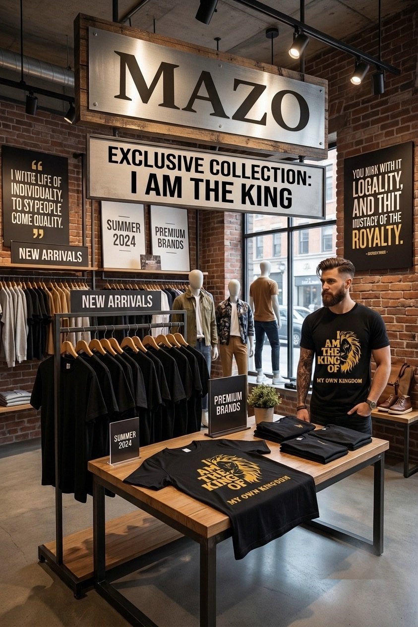 Men’s Black King of My Own Kingdom Lion Graphic Printed T-Shirt